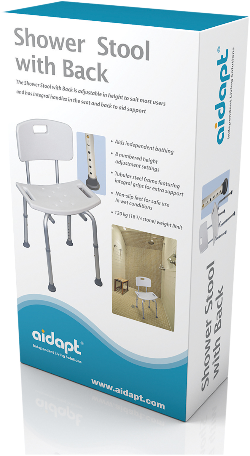 Shower Stool with Back - Image 2